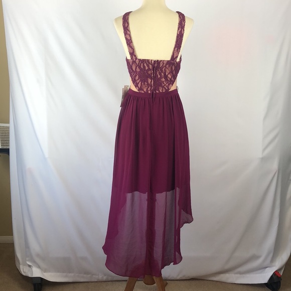 Jodi Kristopher Magenta Lace Jeweled Party Dress - Size 5 Juniors NWT - Picture 6 of 16